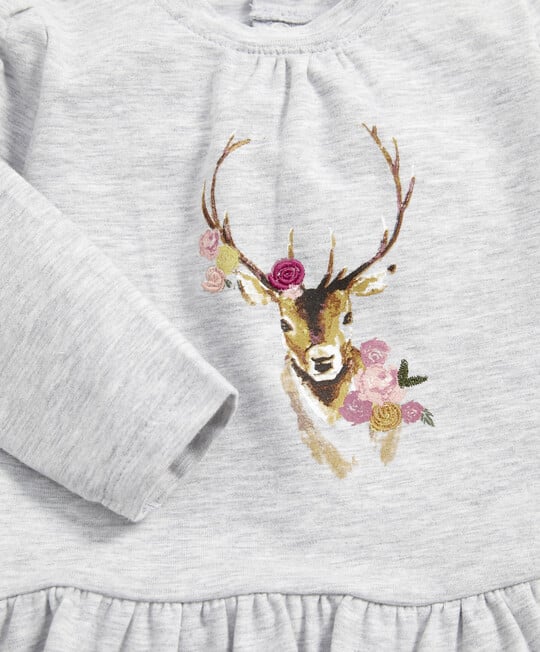 Deer Print Long Sleeved T-Shirt image number 3
