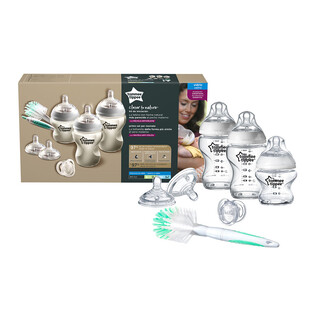 Tommee Tippee Closer to Nature Glass Feeding Bottle Kit, Starter Set - Clear