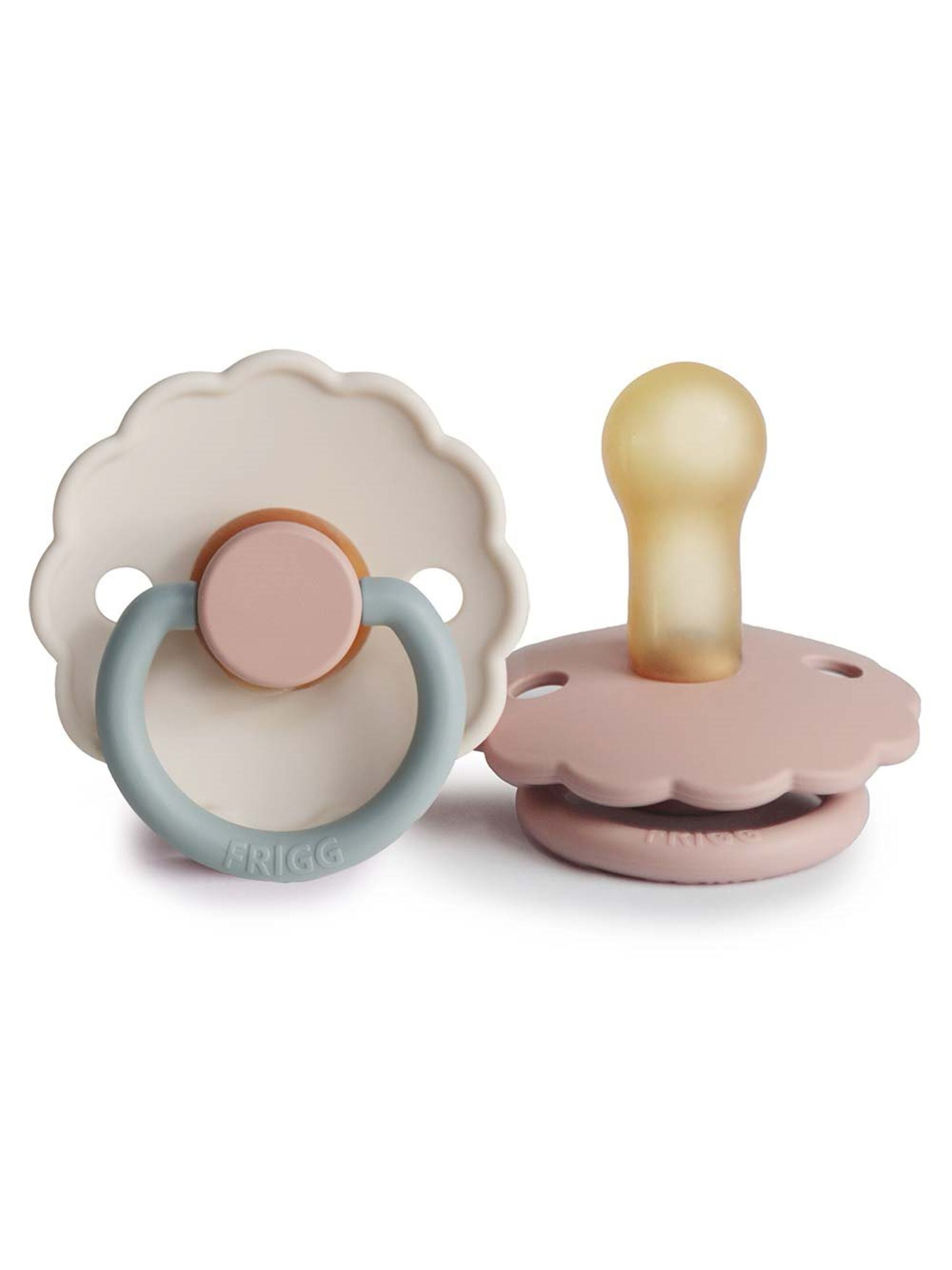 FRIGG Daisy Latex Baby Pacifier 6-18M 2-Pack Blush/Cotton Candy - Size 2