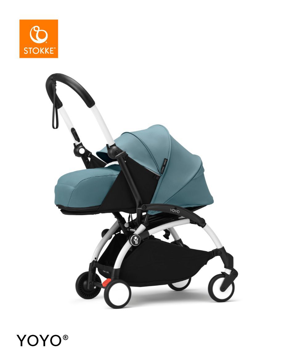 Stokke YOYO3 White Frame with 0+ Newborn Pack Air France Blue