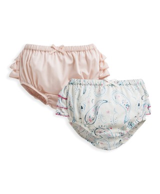 2 Pack Paisley Print Frill Knickers