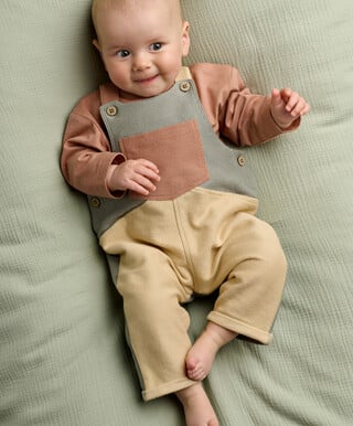 2pc Colour Block Dungaree Set
