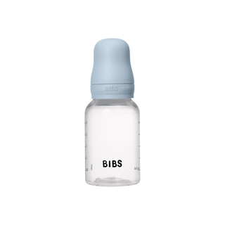 BIBS Baby Bottle Round Nipple Latex 1 Pack 150 Ml Slow Flow Baby Blue