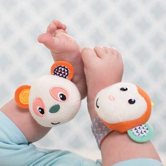 Infantino - Wrist Rattles - Monkey/Panda image number 2