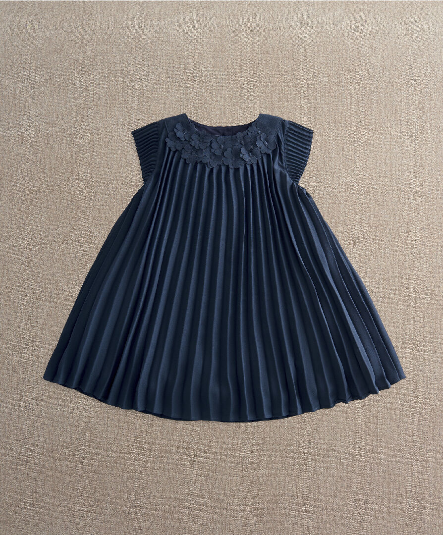 Navy Pleated Dress image number 1