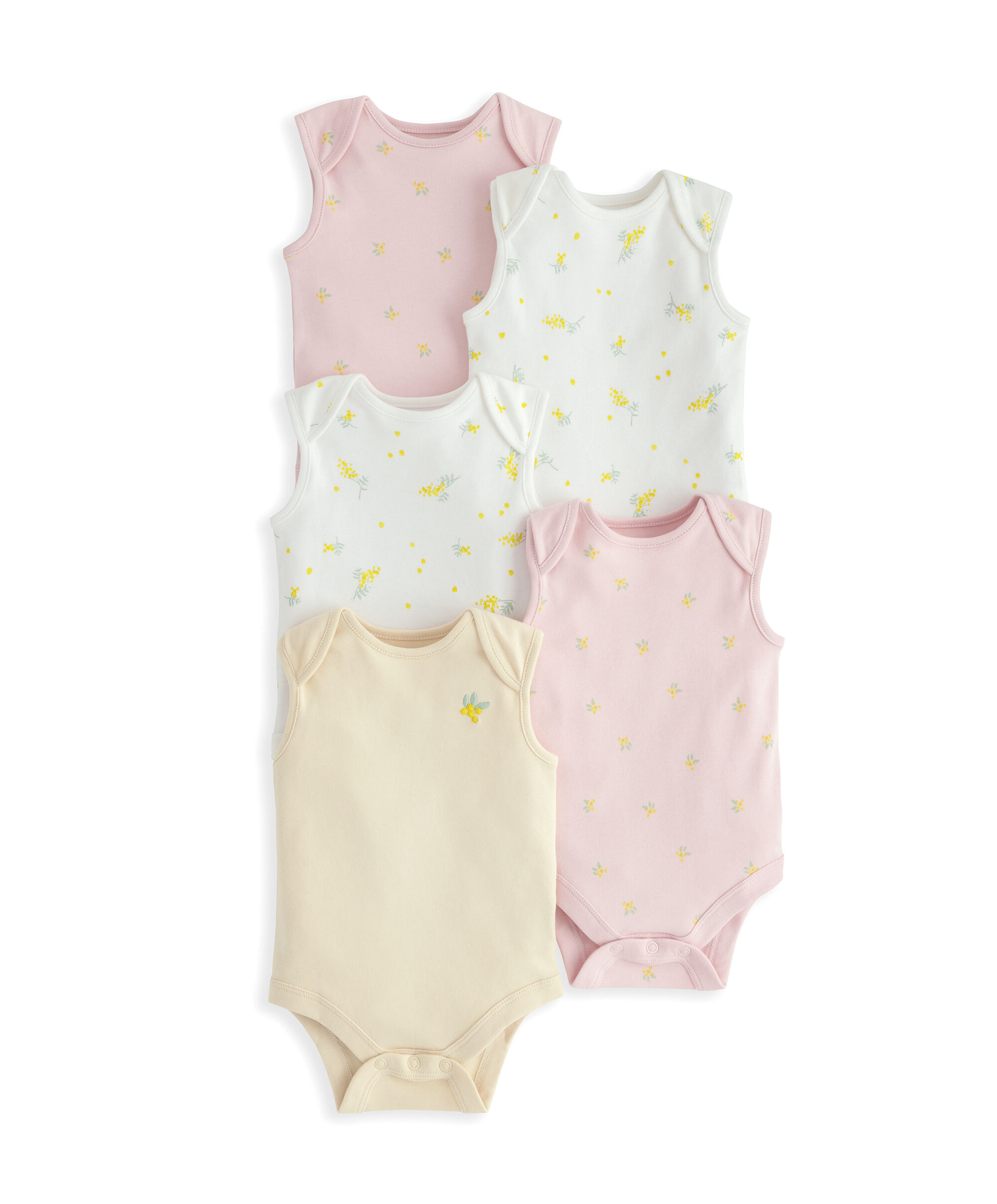 5 Pack Little Lemons S/Less Bodysuits image number 2
