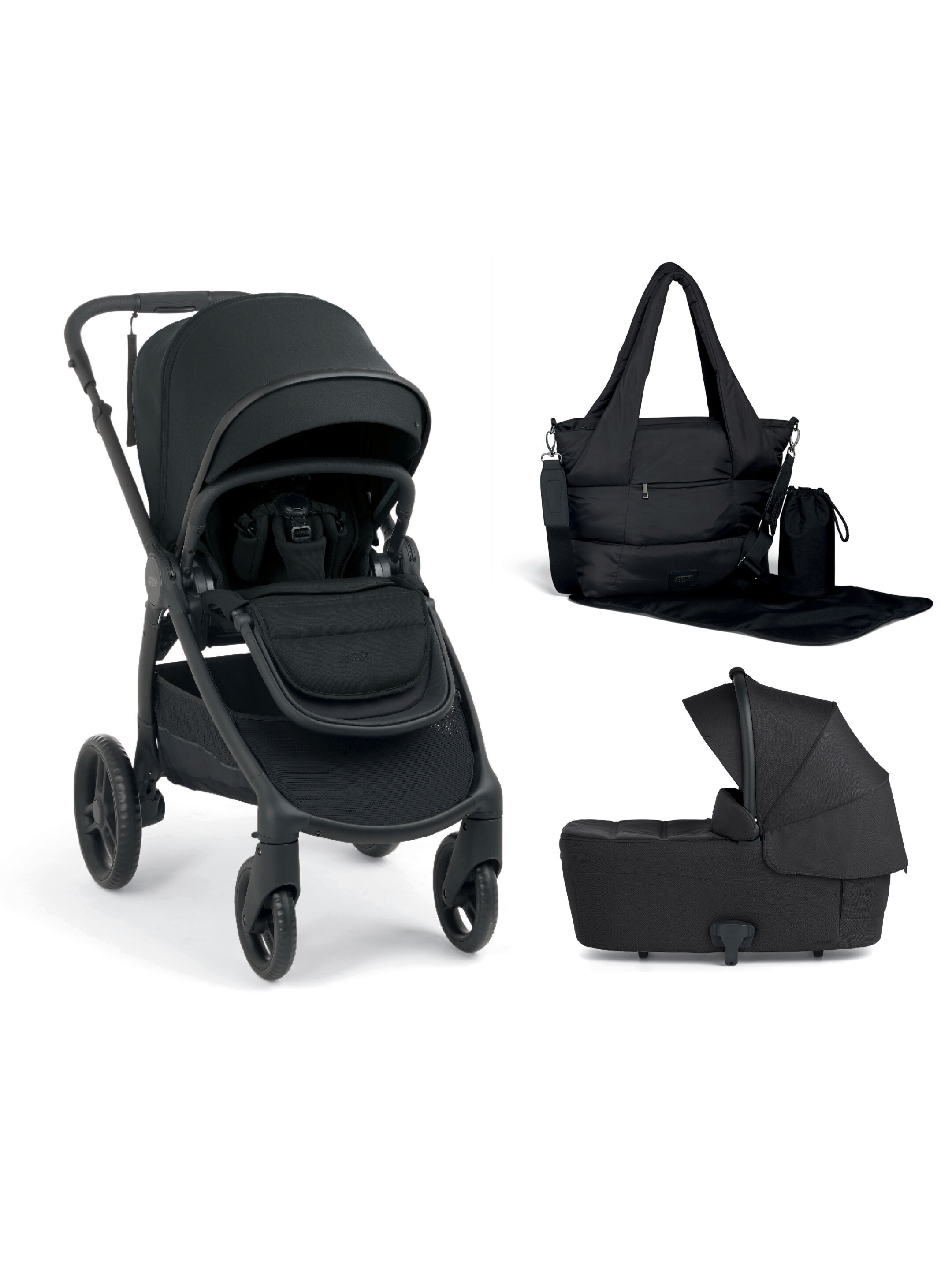 Ocarro 2 Pushchair and Carrycot Bundle with Totebag (3Pieces) - Eclipse