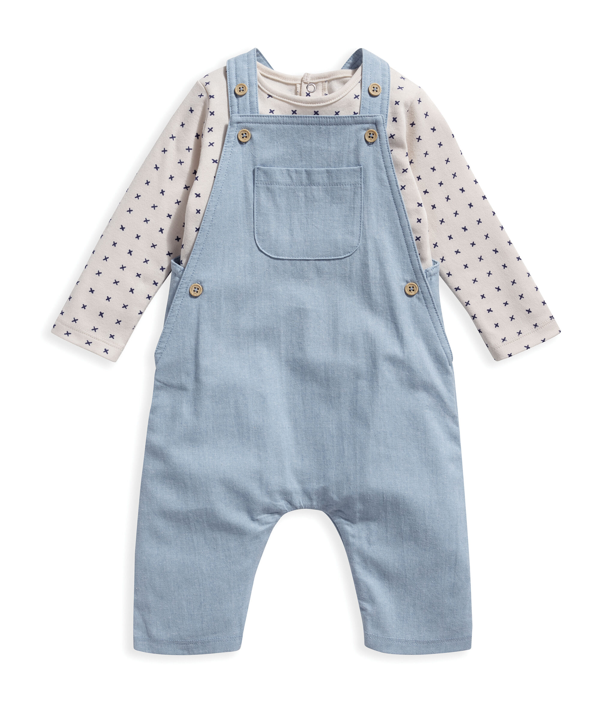 2 Piece Blue Top and Dungaree Set image number 1
