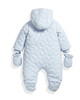 Quilted Pramsuit Blue- 0-3 image number 4