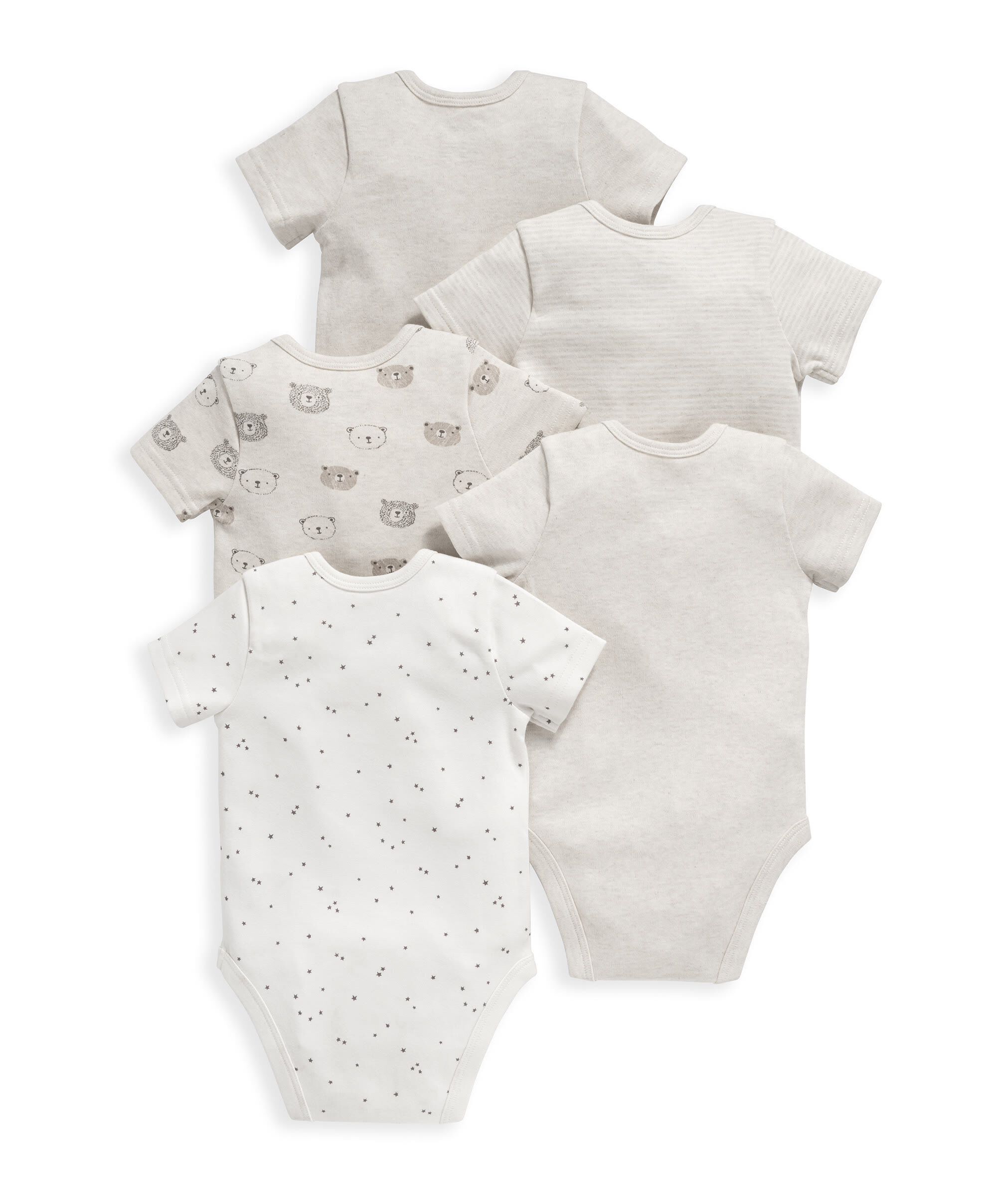 5 Pack Bear Short Sleeved Bodysuits image number 2