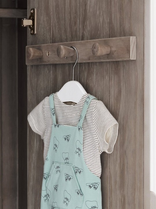 Franklin 2 Door Kids Wardrobe with Drawer - Grey Wash image number 4