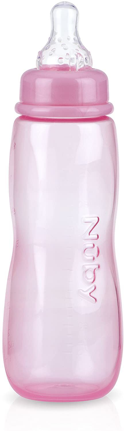 Nuby Pastel feeding bottle with anti-colic nipple ,240 ml image number 4