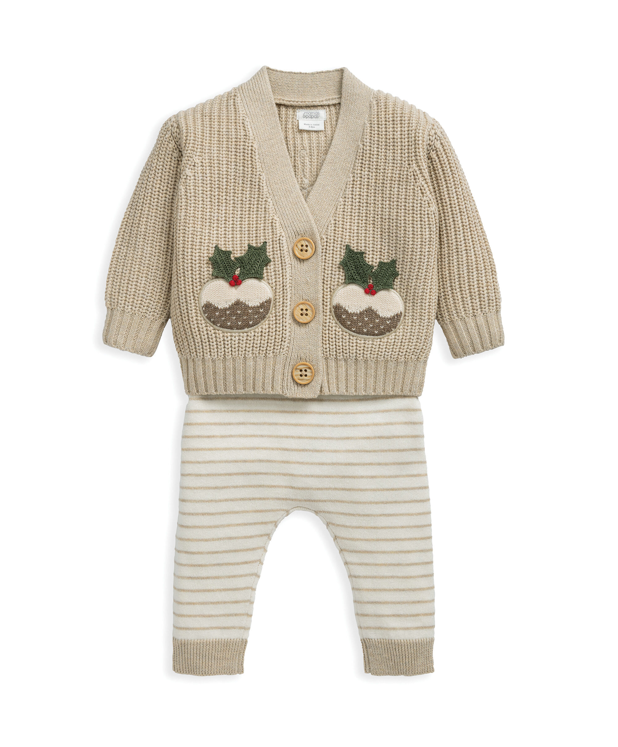 Christmas Little Pudding Knitted Outfit Set image number 4