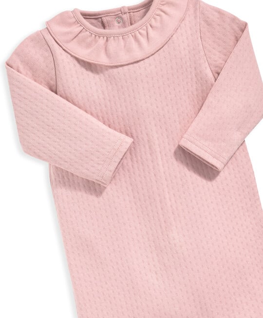 Pink Pointelle Sleepsuit image number 3
