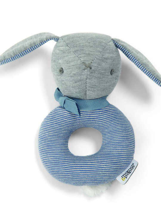 Welcome To The World Bunny Rattle - Blue image number 1