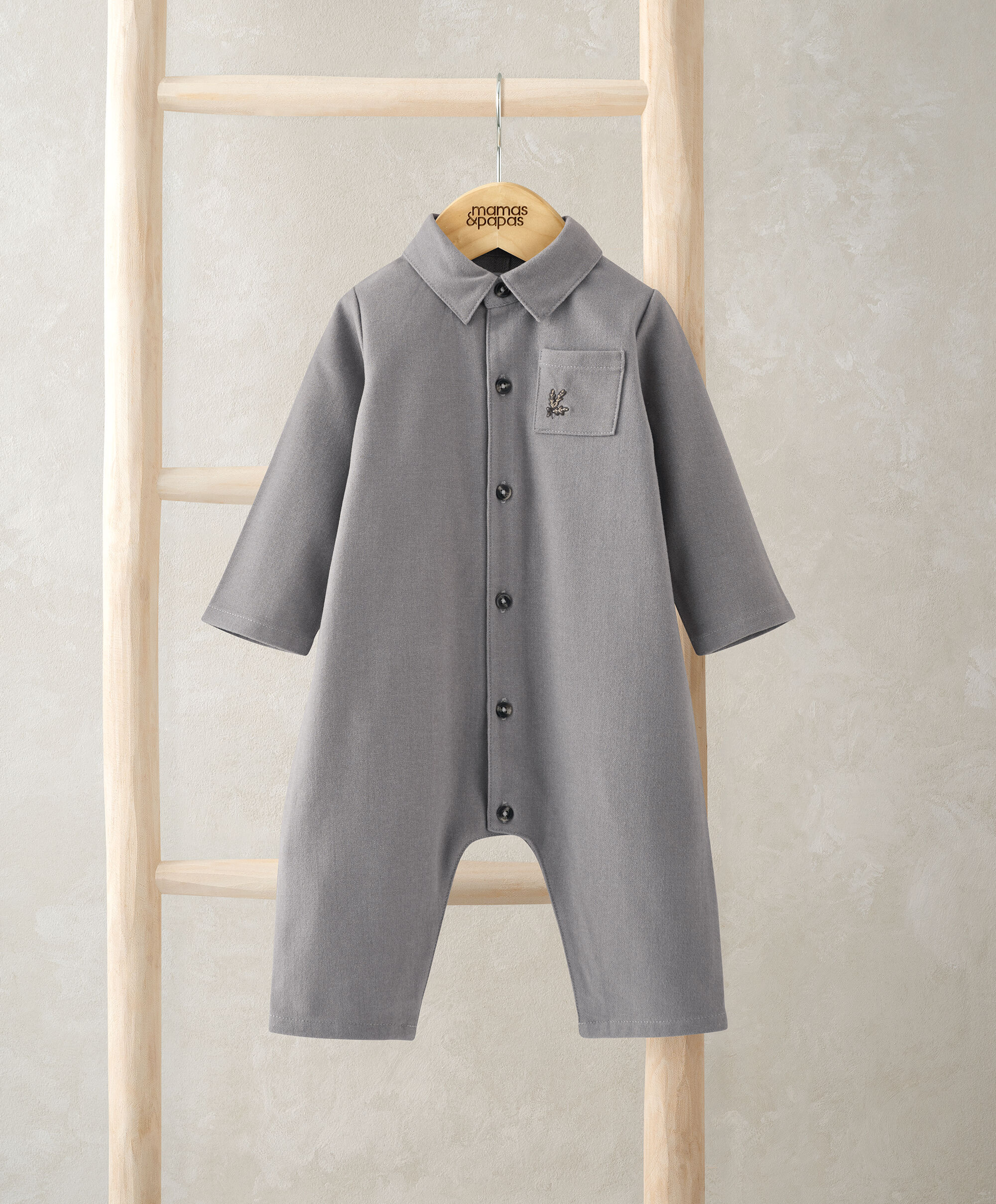 Oatmeal Woven Romper