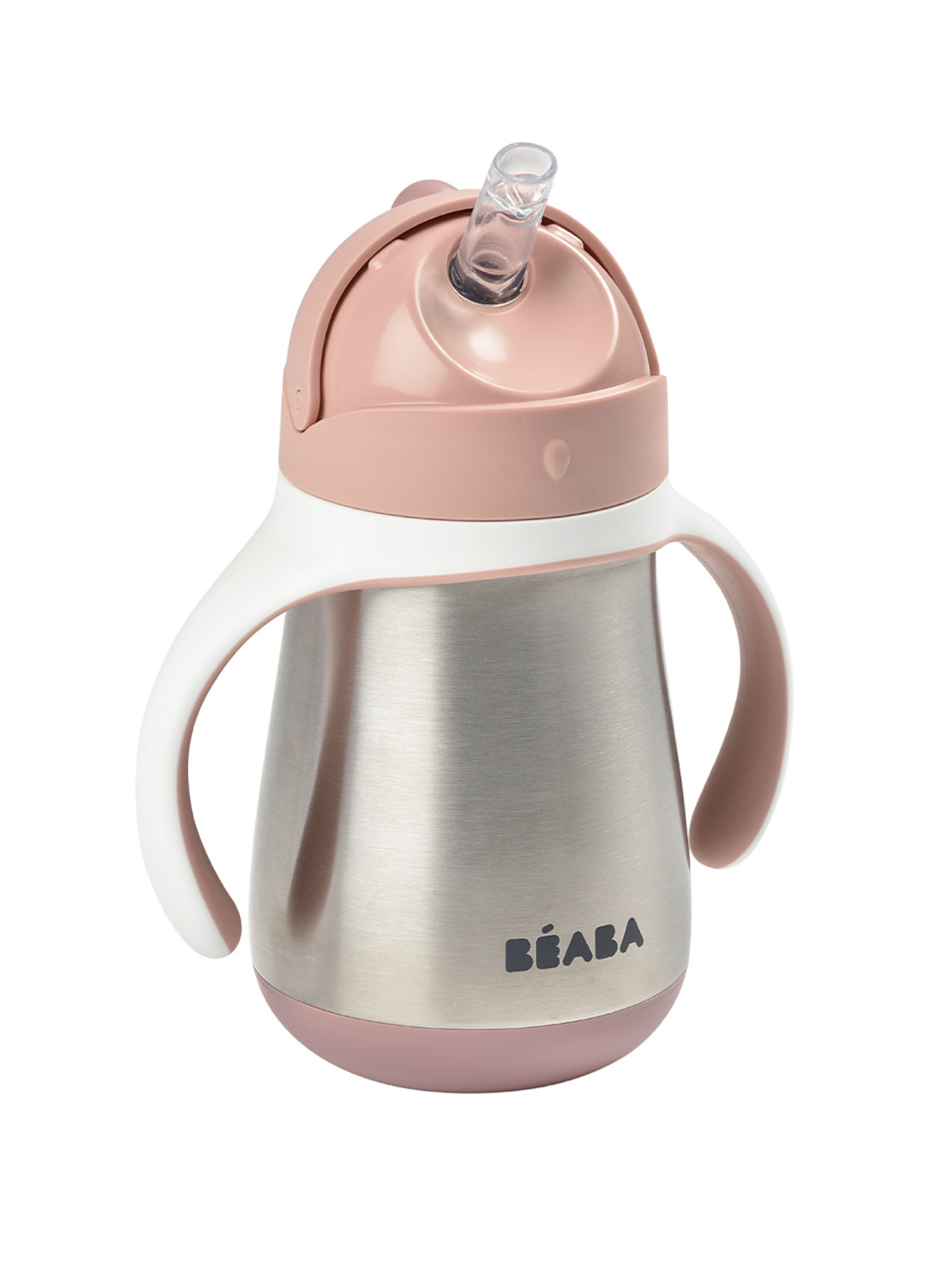 Beaba Stainless Steel Straw Cup - Old Pink