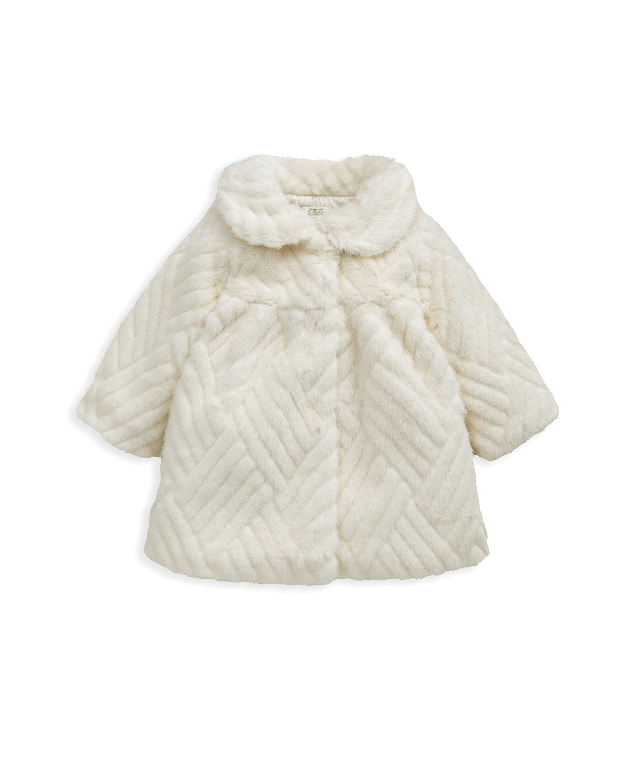Faux Fur Coat - Cream image number 2