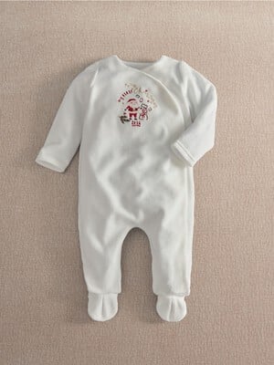 Mamas & Papas 1st Christmas Velour All-in-One