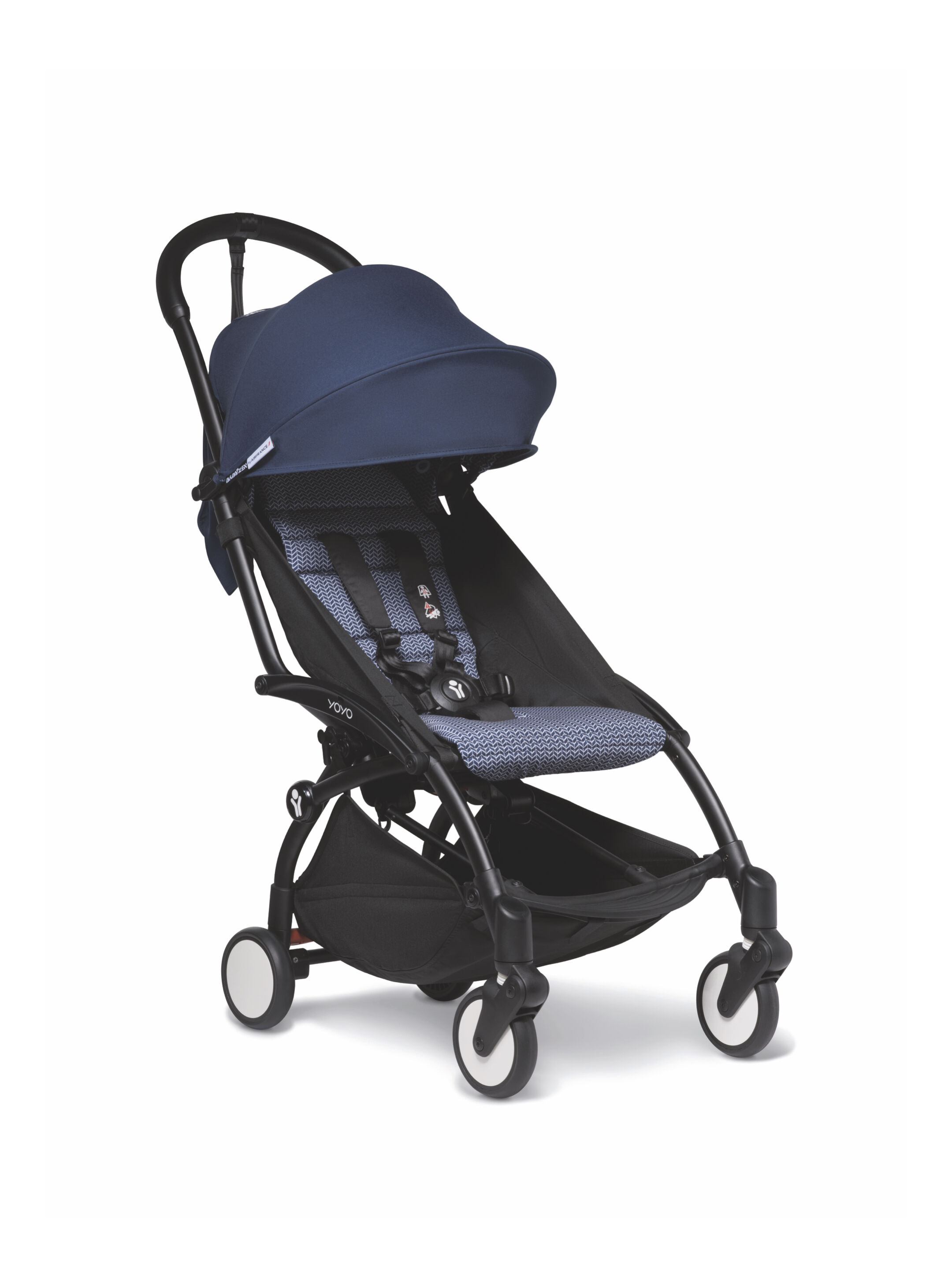 YOYO2 Stroller Black Frame with Air France Blue 6+ Color Pack image number 1