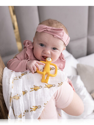 Mamas & Papas Matchstick Monkey Animal Teether & Muslin Gift Set