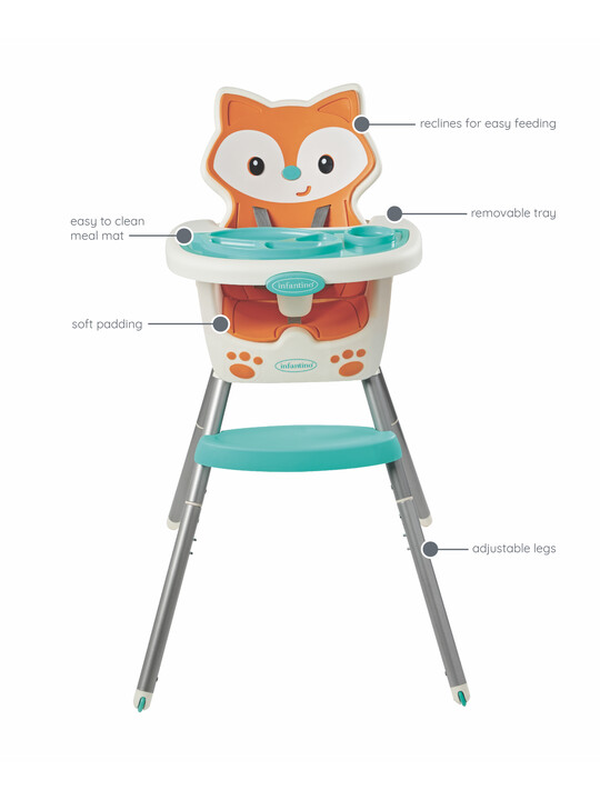 Infantino Grow-With-Me 4-In-1 Convertible Height Chair - Orange Fox image number 3