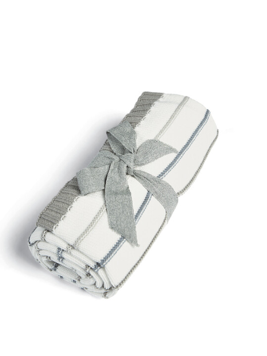 Blanket Knitted - Blue Stripe image number 2