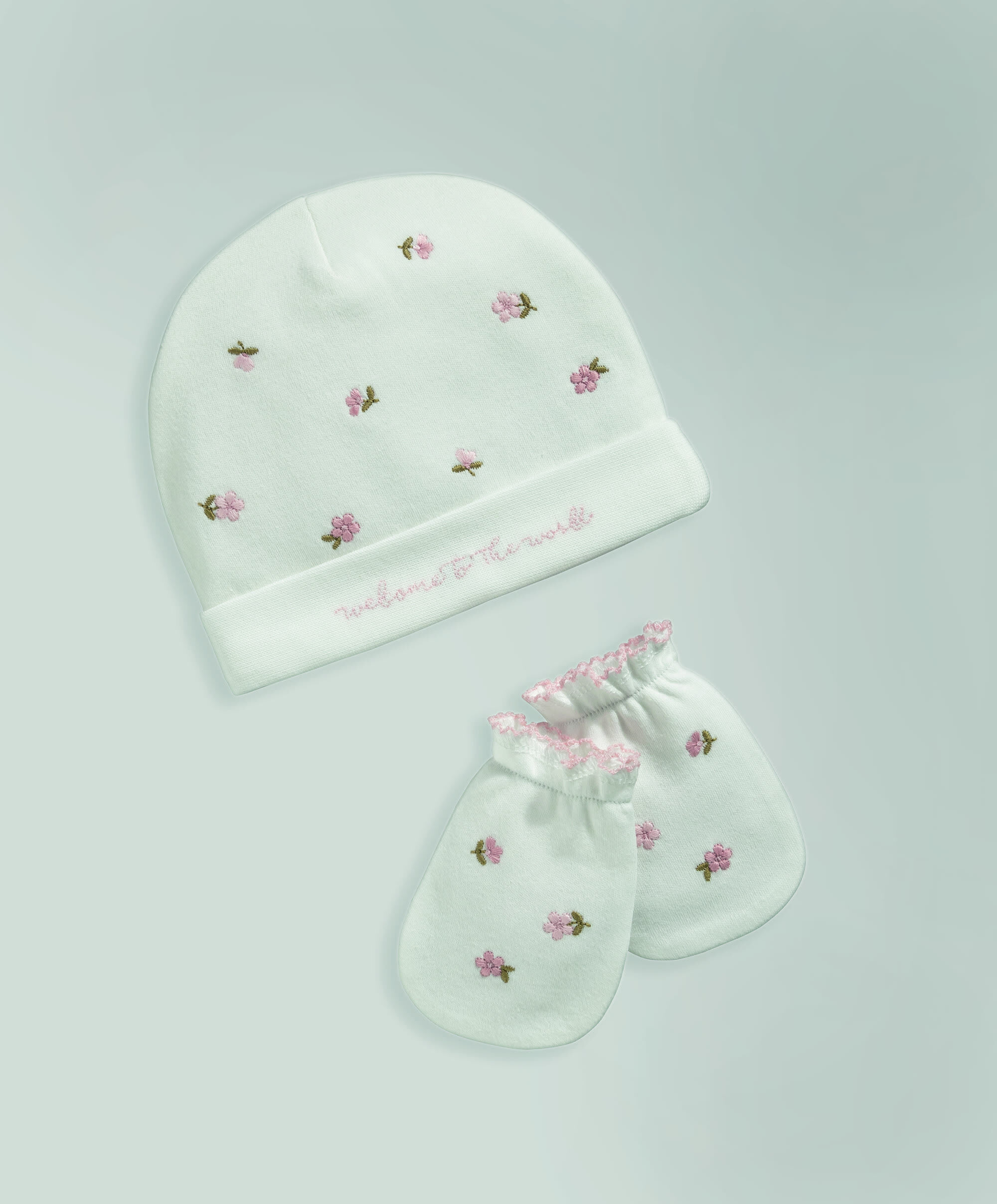 Hat & Mitten Embroidered Set image number 1