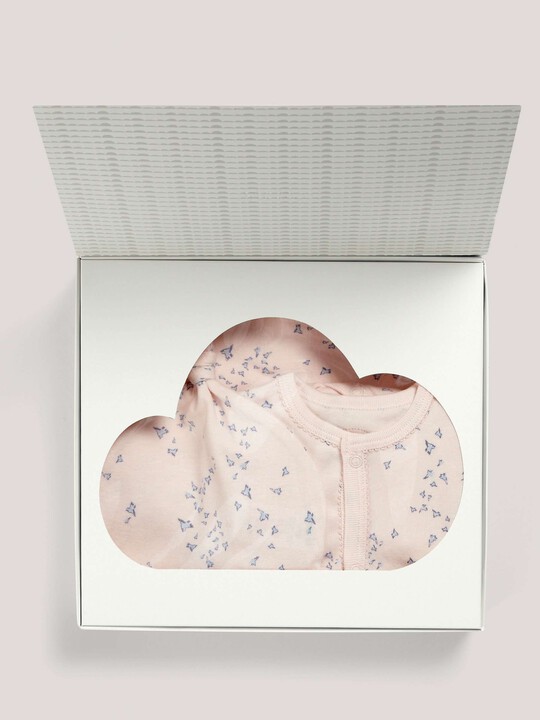 Printed All-In-One, Hat & Blanket Gift Box Pink- 0-3 image number 2