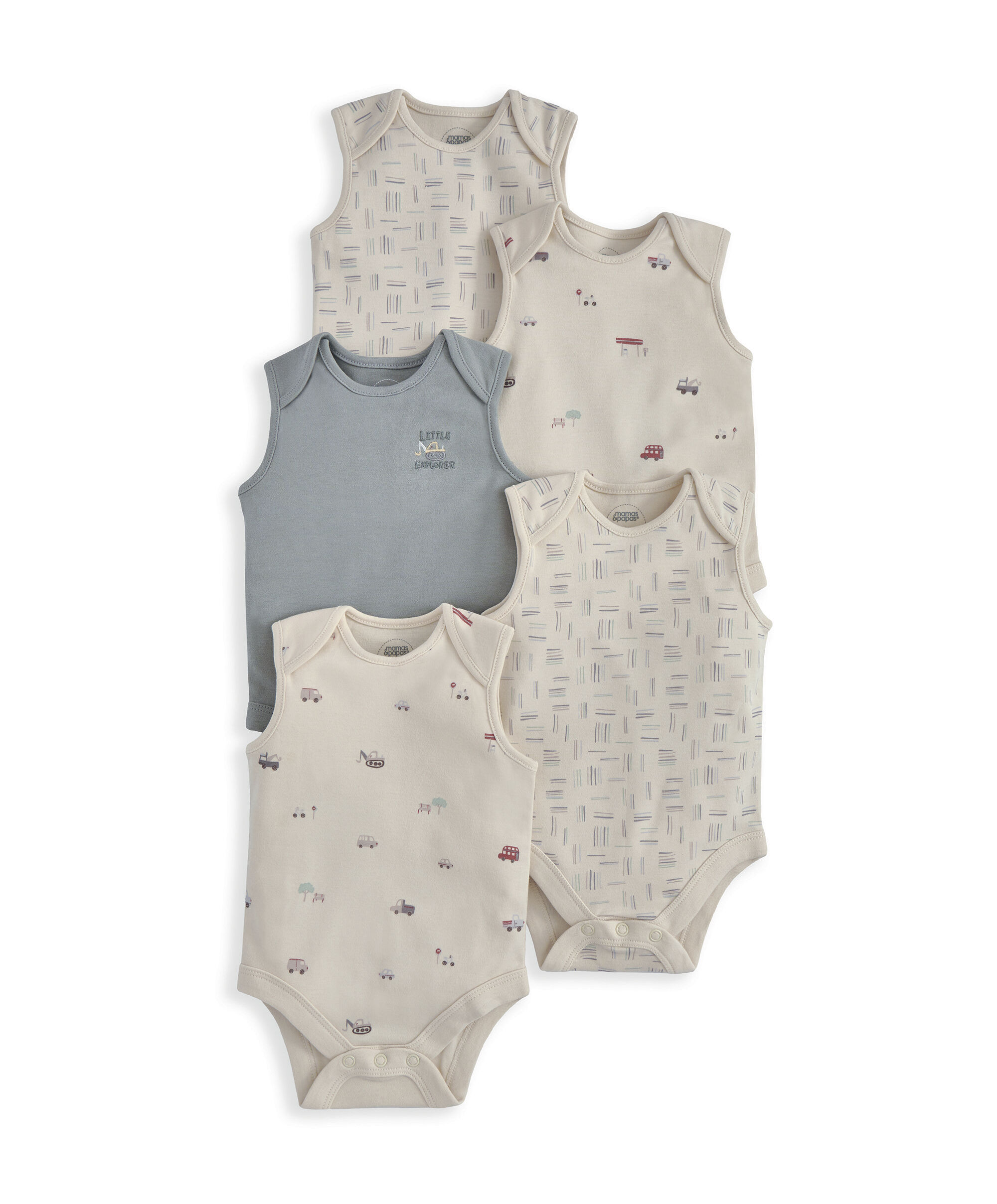 Little Explorer Short-Sleeved Bodysuits (Pack of 5)  image number 2