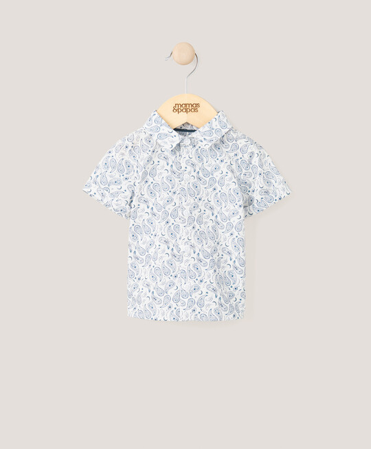 Paisley Print Shirt - Blue and White image number 1