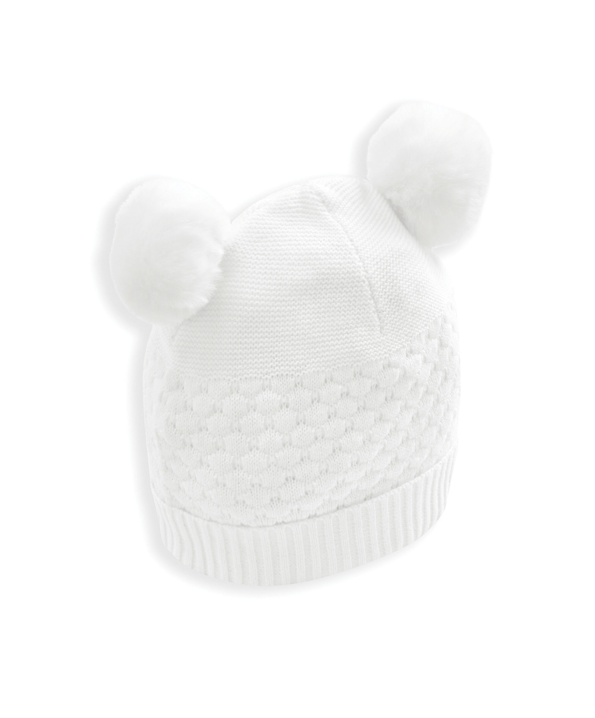 White Knitted Pom Hat image number 3
