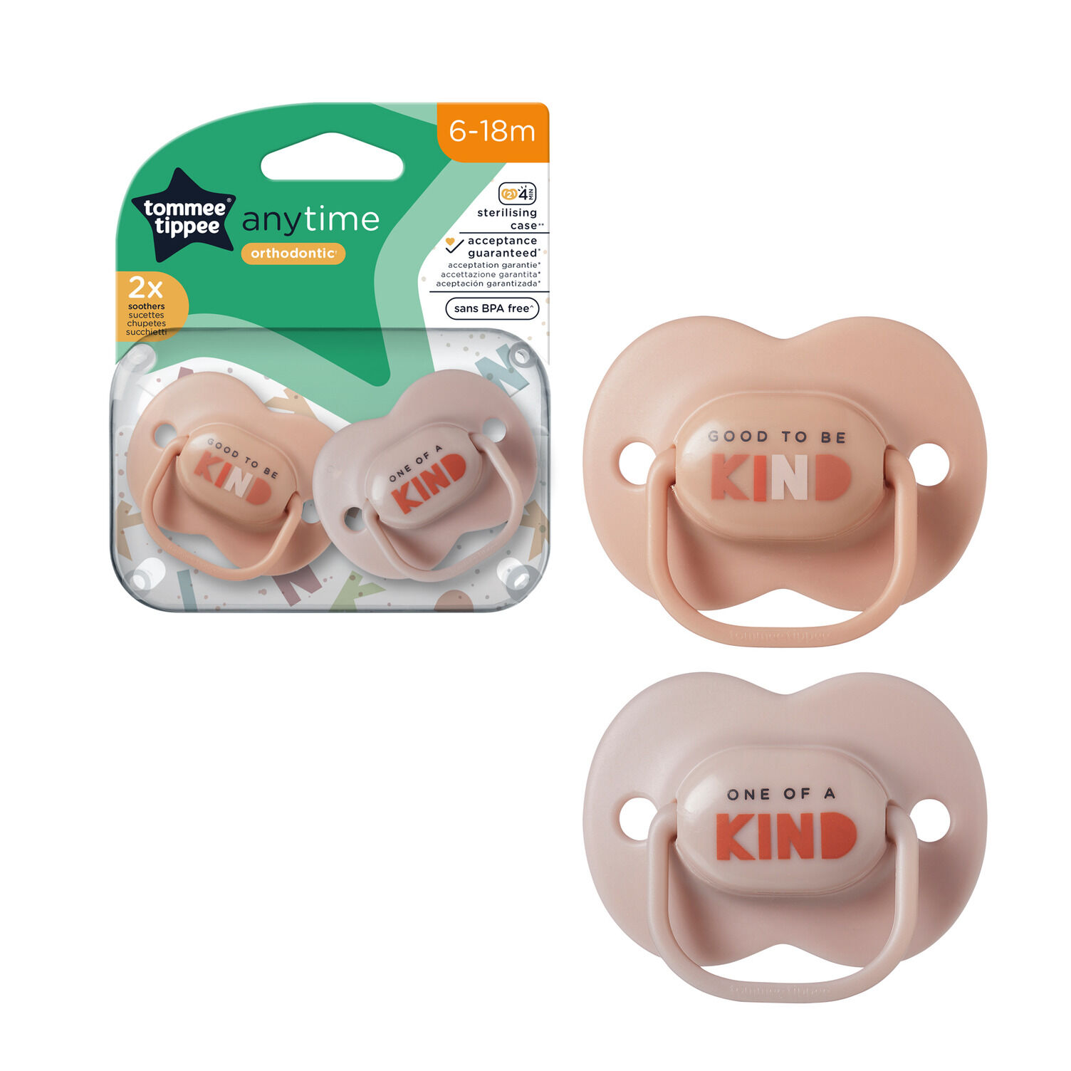 Tommee Tippee Anytime Soother Pack Of 2 (6-18M)