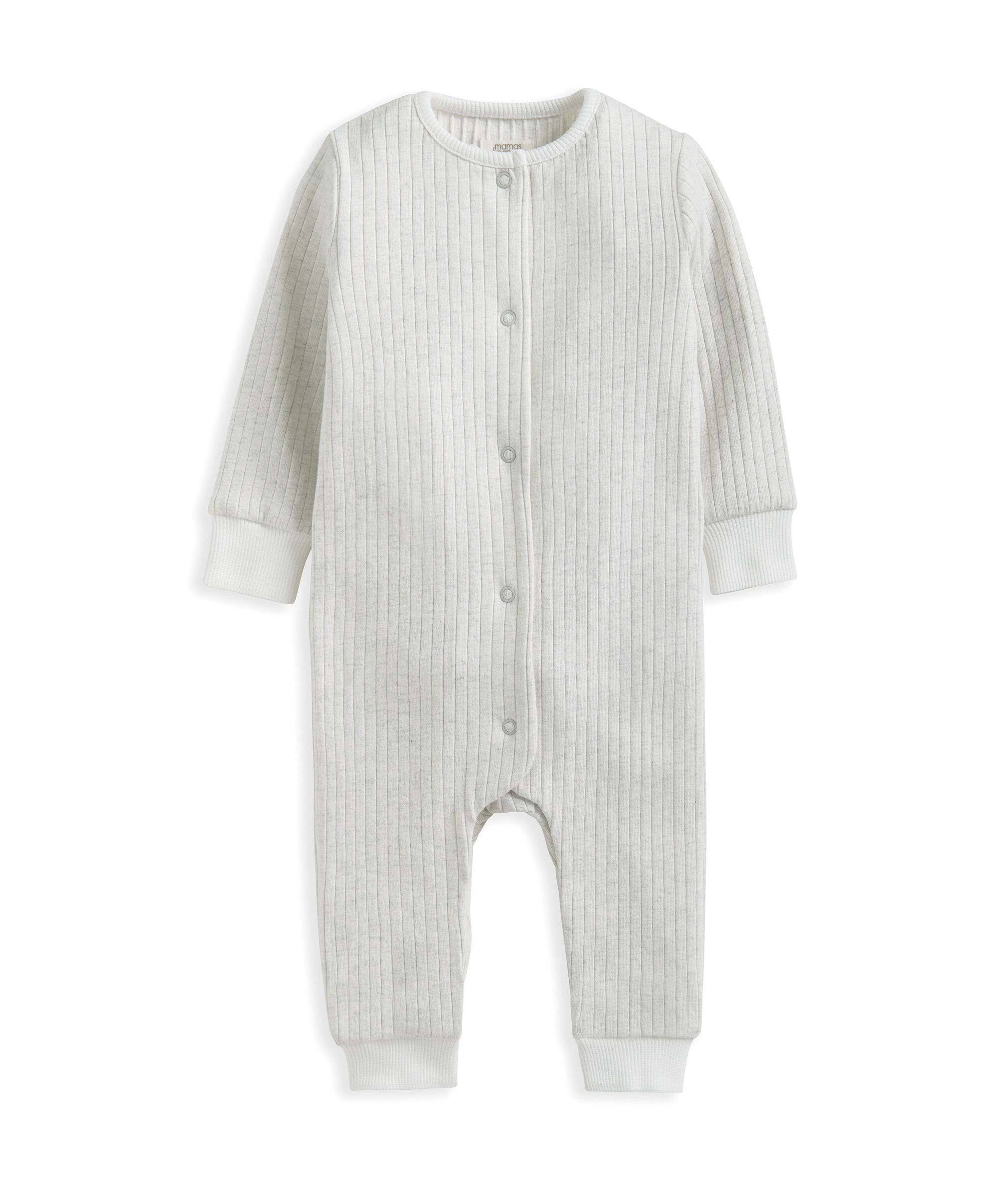 Ribbed Long-Sleeve Romper - Grey image number 2