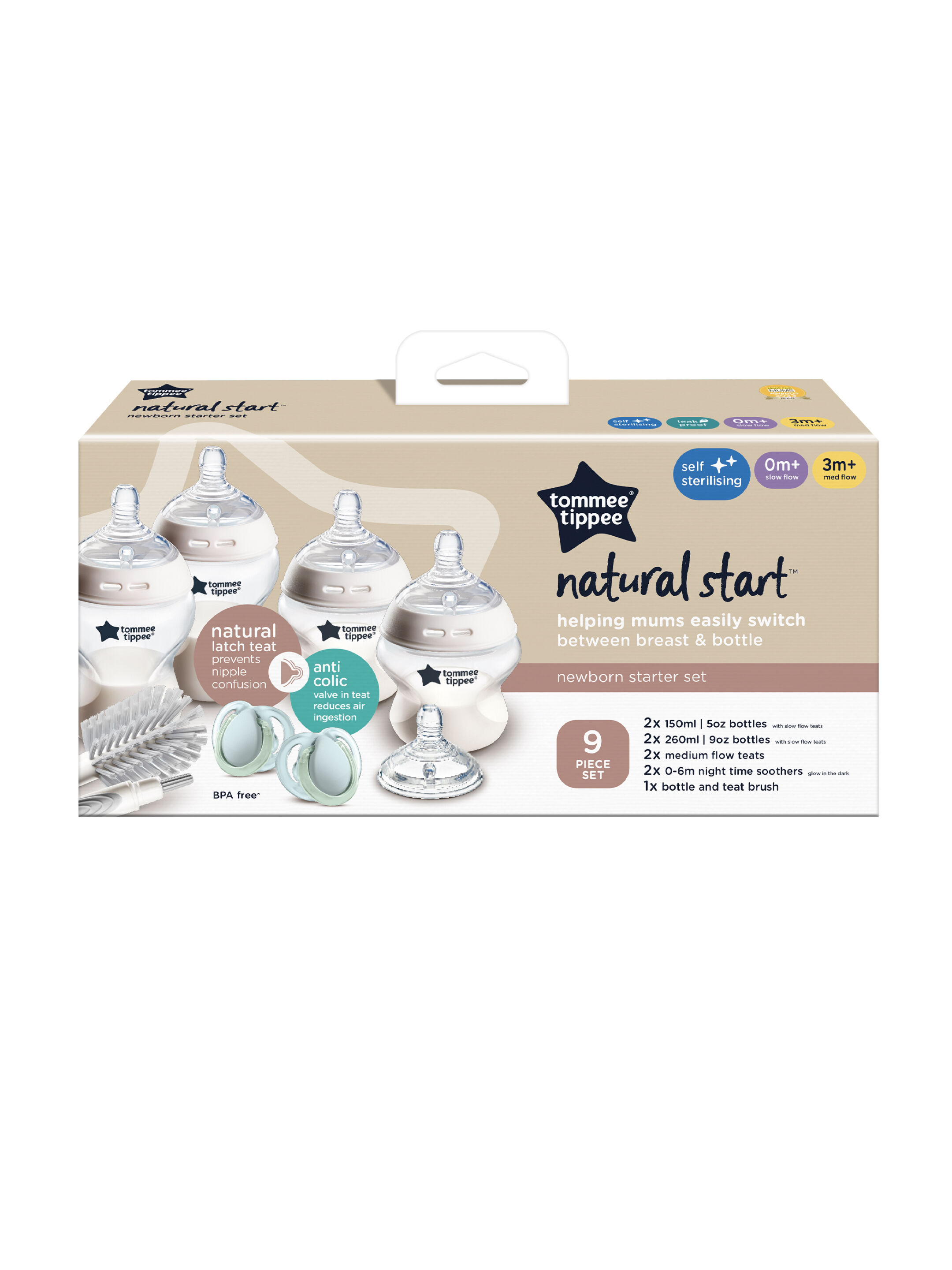Tommee Tippee Natural Start Newborn Bottle Kit (Pack of 9) image number 2