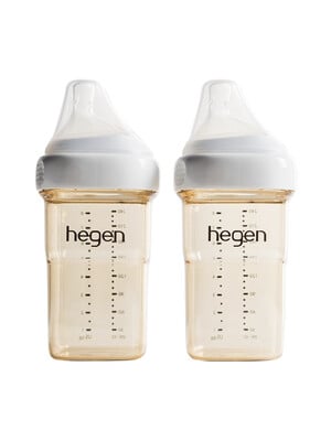 Hegen PCTO™ 240ml Feeding Bottle -2 Pack with 2x Medium Flow Teat (3 to 6 months)