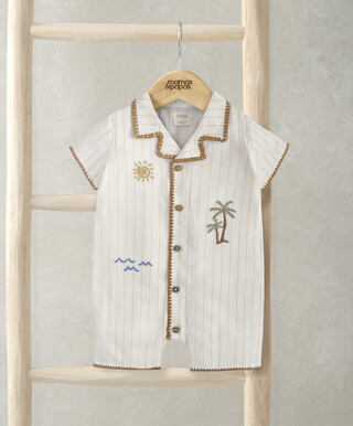 Linen Shirt Romper