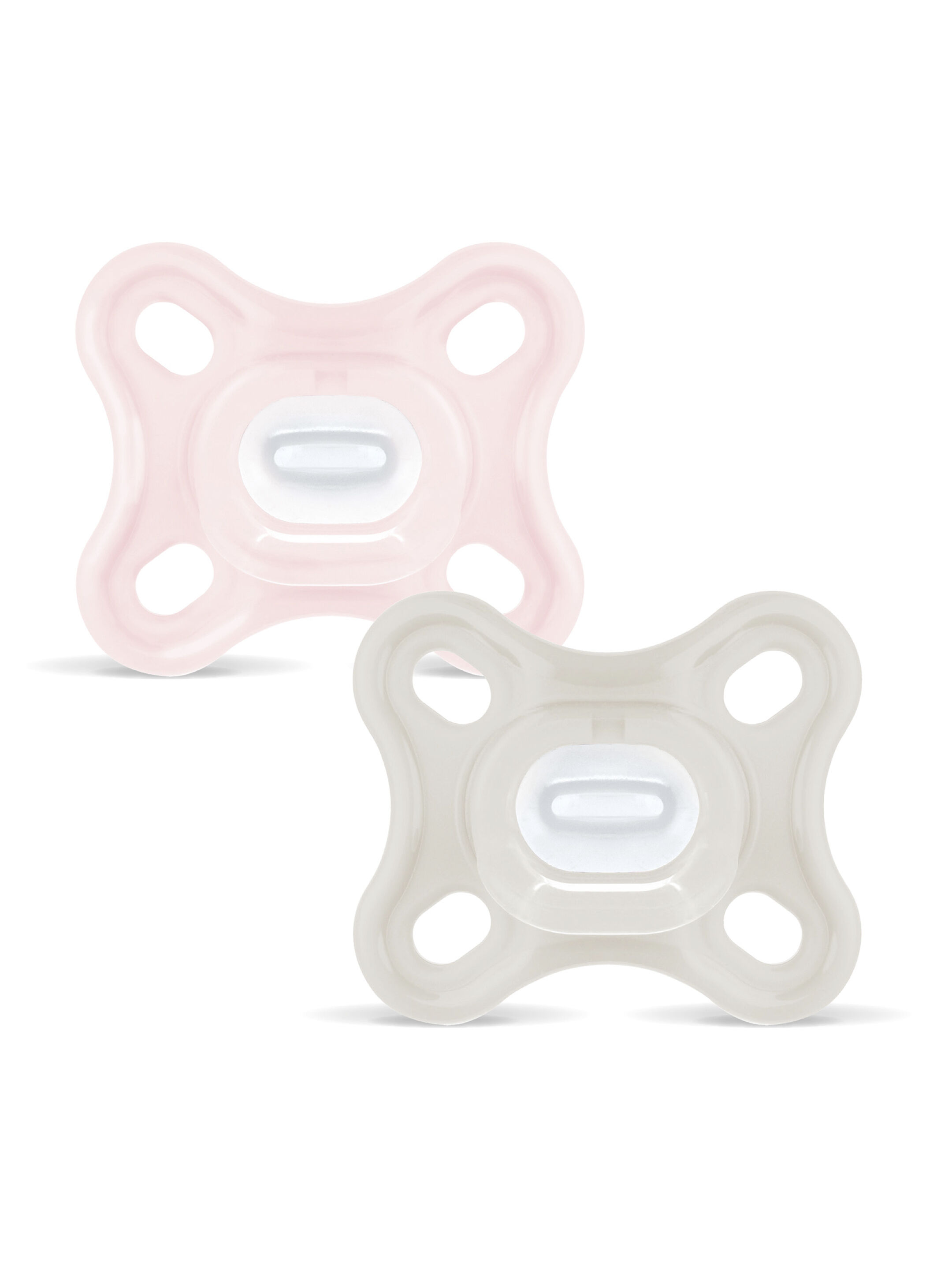 Mam Baby Comfort Silicone Pacifier - 0-3 M |Pink & Beige - Pack of 2