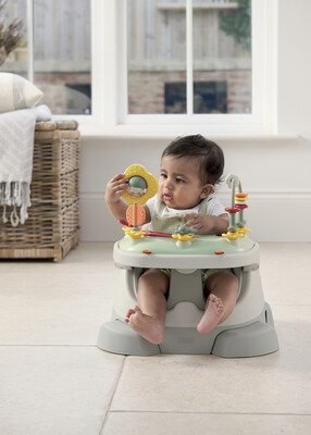 Bug 3-in-1 Floor & Booster Seat with Activity Tray - Pebble