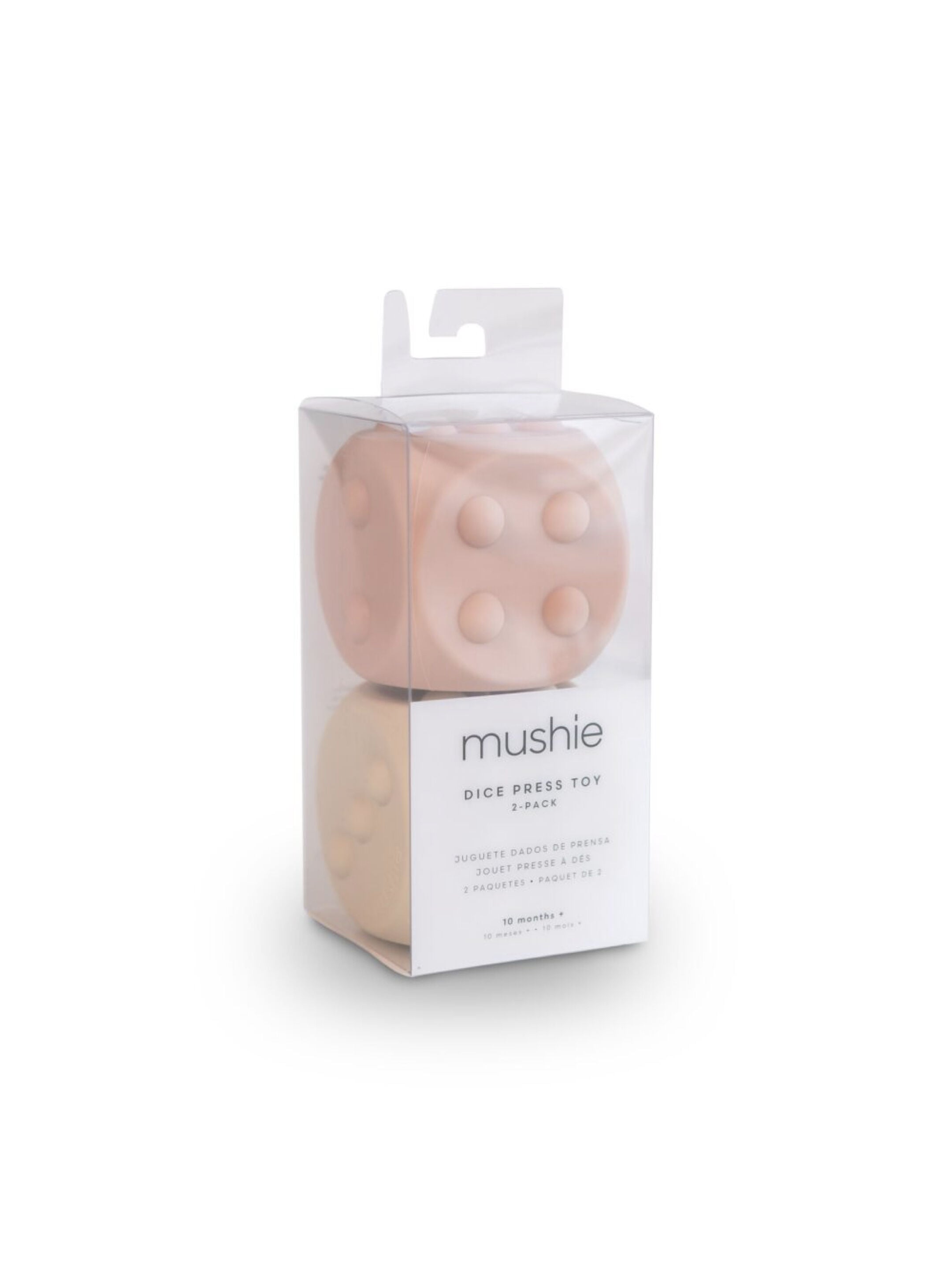 Mushie Dice Press Toy (set of 2) Blush/Shifting Sand image number 4