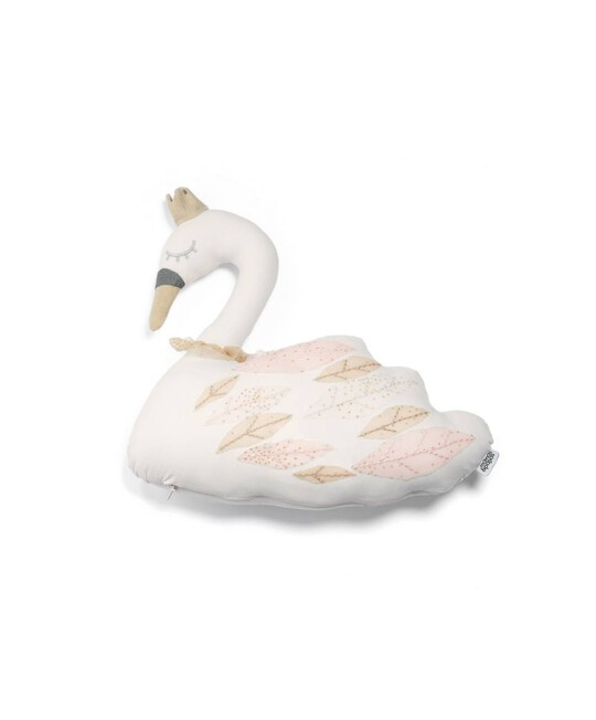 Metallic Swan Cotton Cushion - Ava Rose image number 1