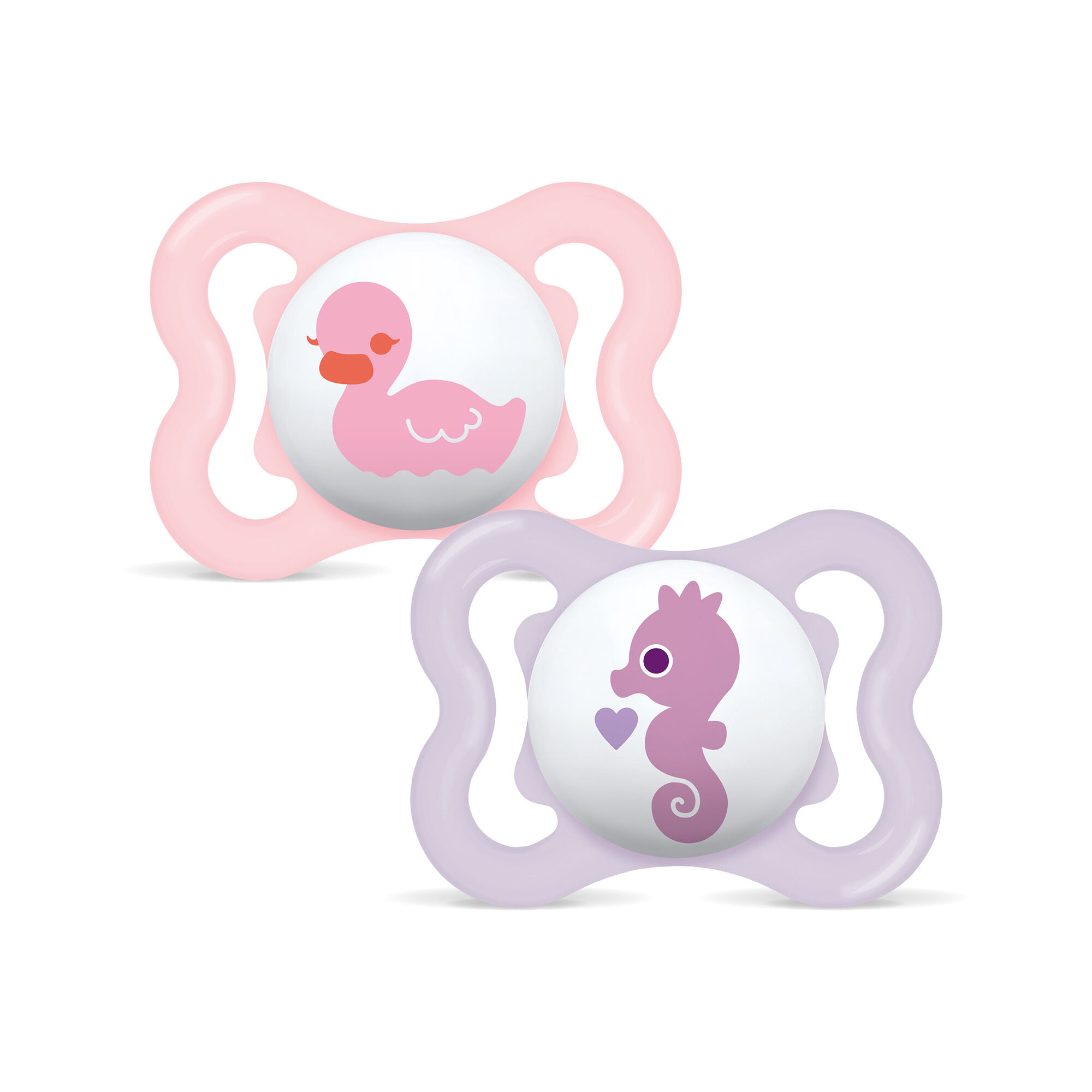 Mam Baby Supreme Silicone Pacifier - O-6 M | Sealife Pink & Purple  - Pack of 2