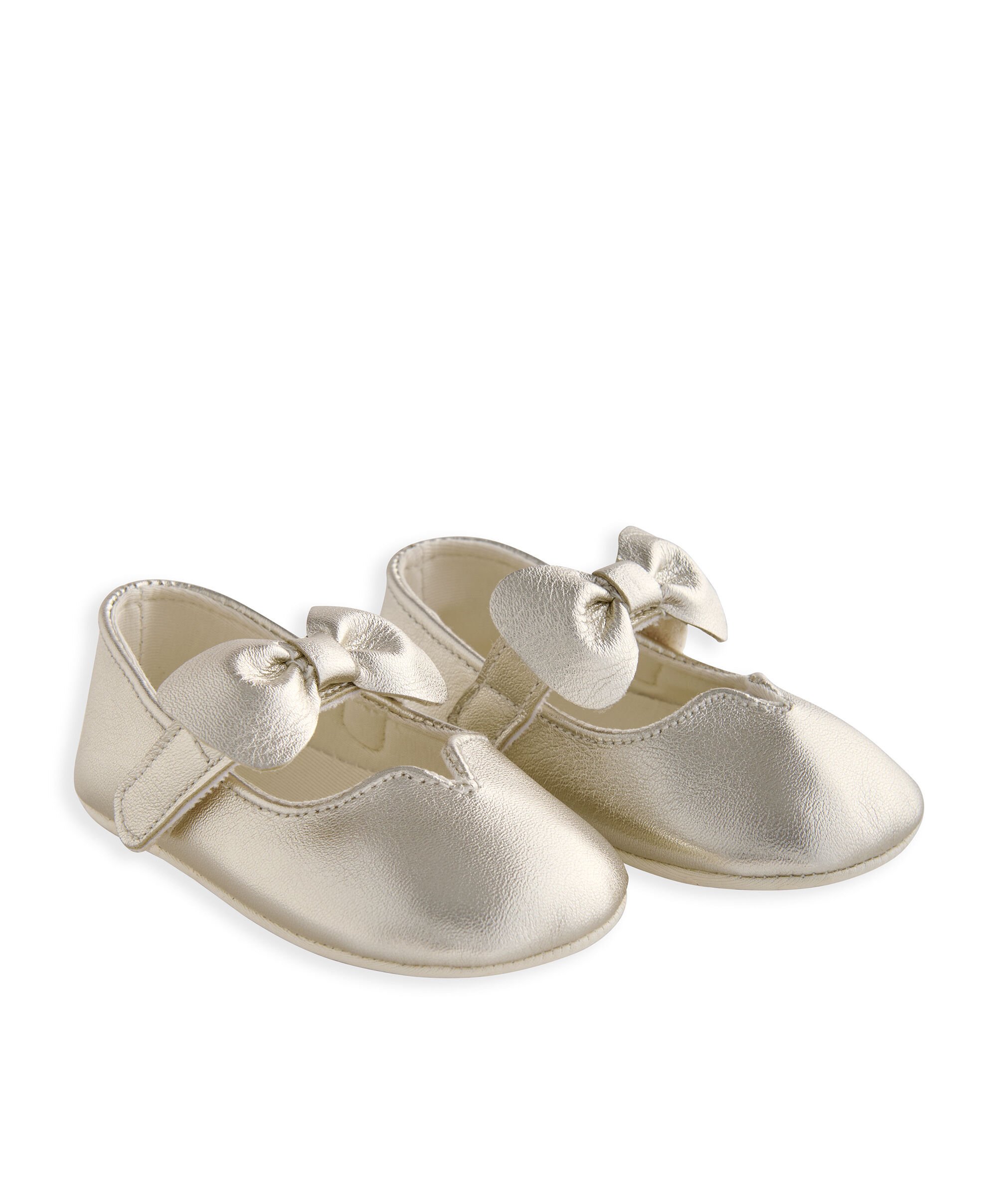 Bow Pram Shoes - Gold image number 2
