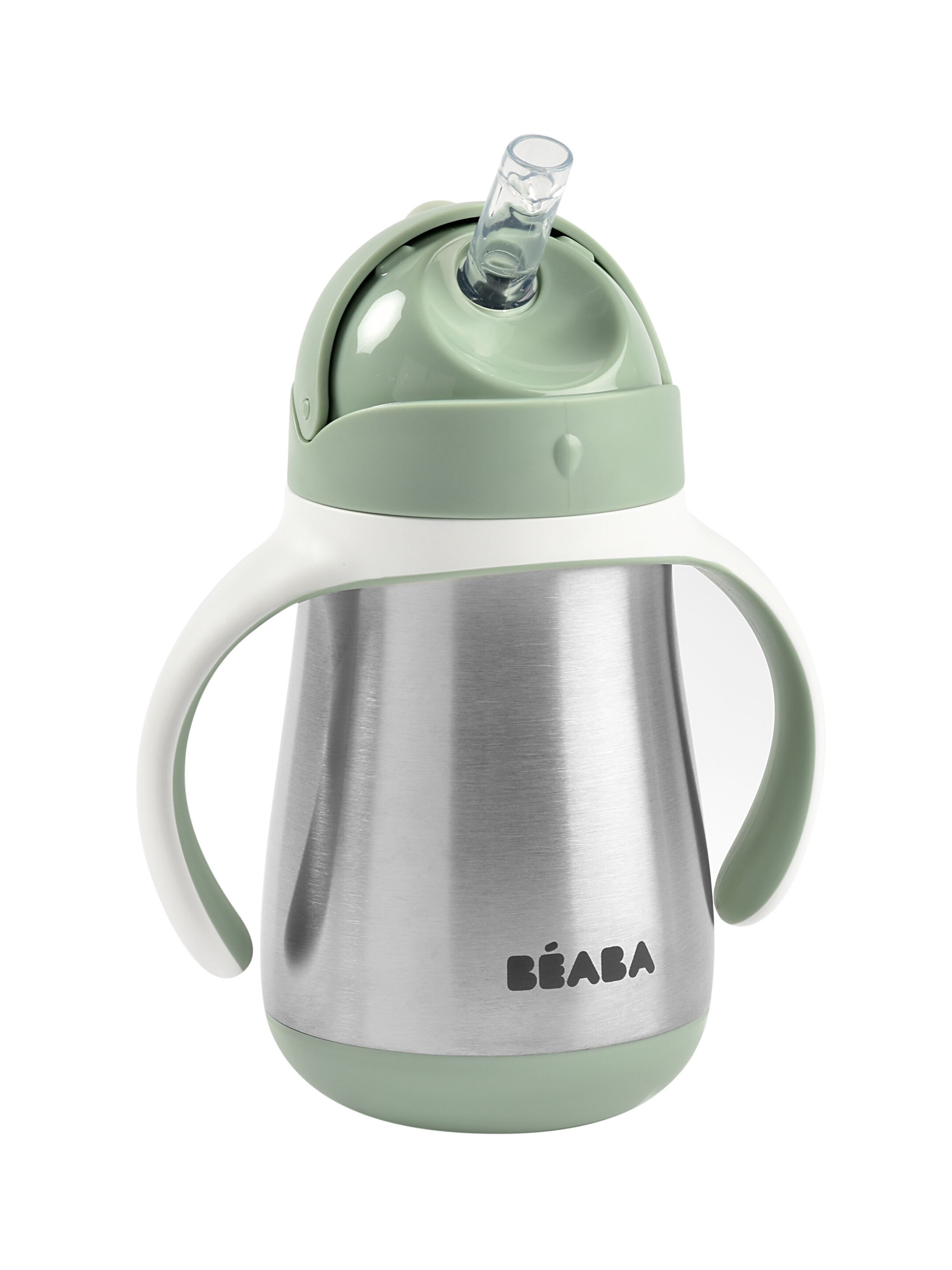 Beaba Stainless Steel Straw Cup - Sage Green image number 1