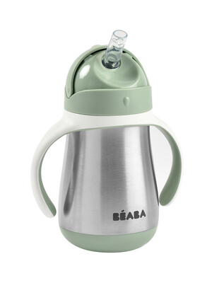 Beaba Stainless Steel Straw Cup - Sage Green