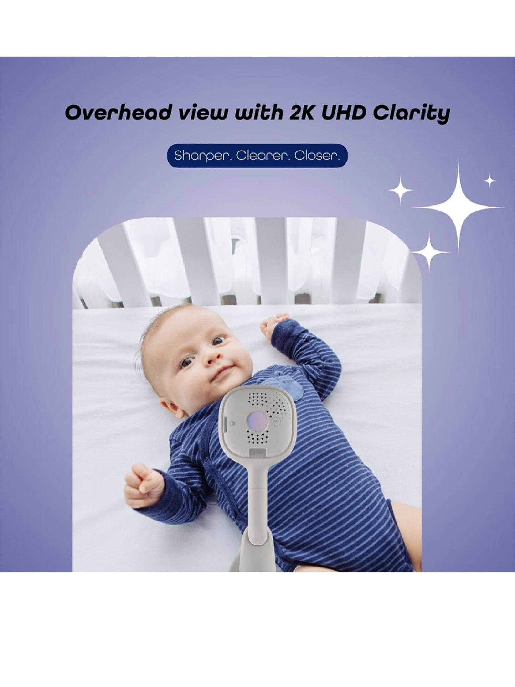 Hubble AI Go Baby Pro Battery Cam 5.0&rdquo; Connected Video Baby Monitor - White image number 4