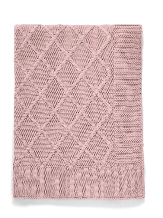 Knitted Blanket - 70 x 90cm - Dusky Rose image number 2