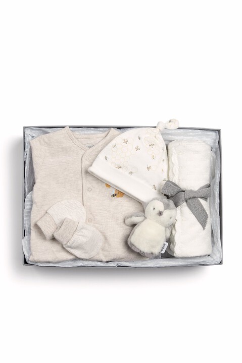 Bundle Of Joy Gift Set with Blanket, Soft Toy and All-in-One - Neutral image number 3
