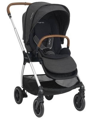Nuna TRIV Baby Stroller with Rain Cover and Adapter Caviar
