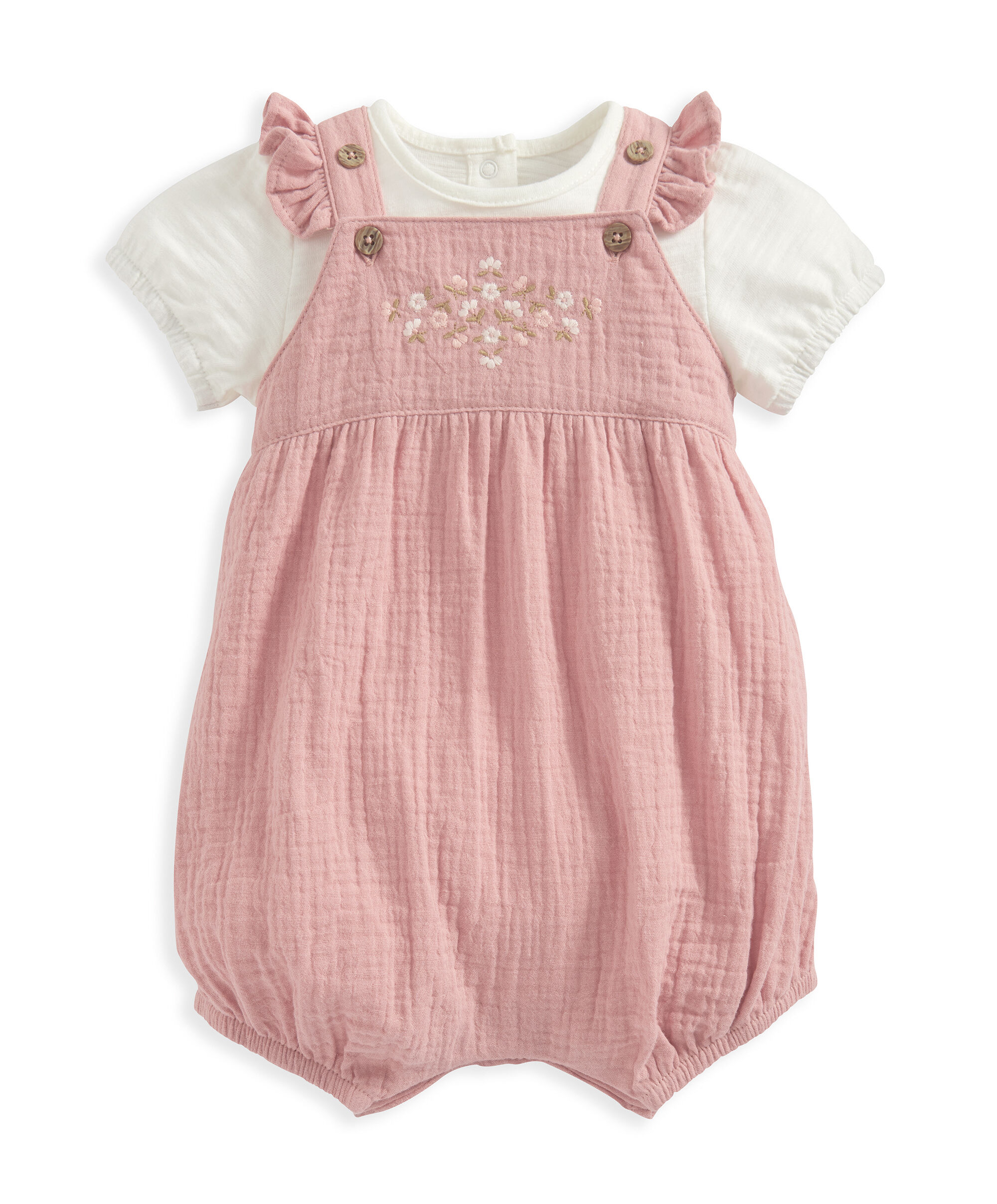 Pink Embroidered Shortie Set - 2 Piece Set image number 2